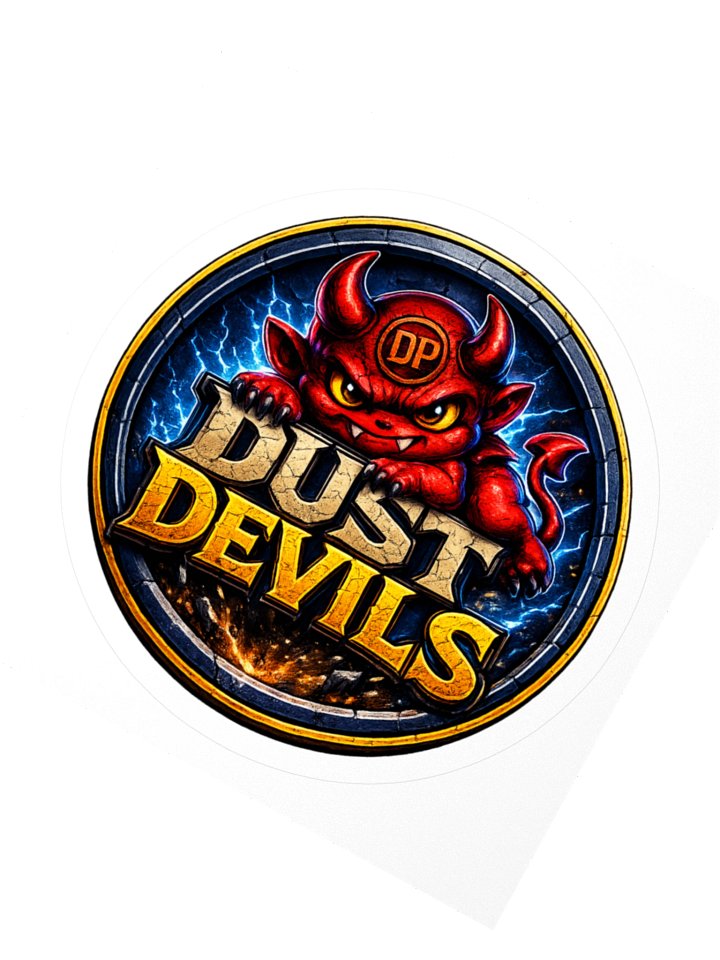 Dust Devils Logo 3" x 3" sticker product image (2)