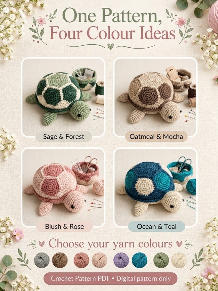 🐢 Crochet Turtle Sewing Organizer Pattern PDF product image (4)