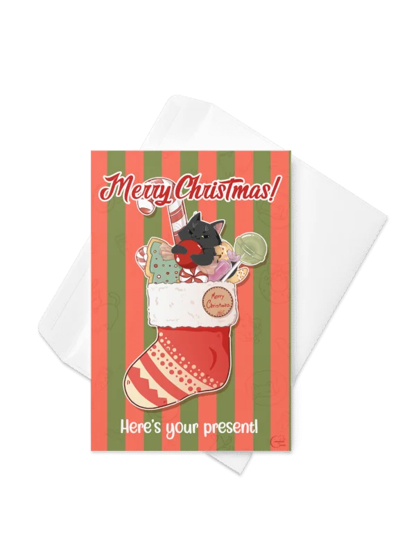 Christmas cat stocking - Printable Christmas Card | Digital Download product image (3)