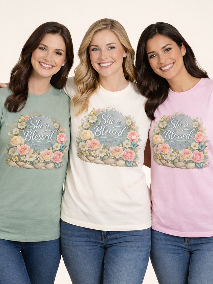 Blessed Floral Proverbs Tee product image (1)