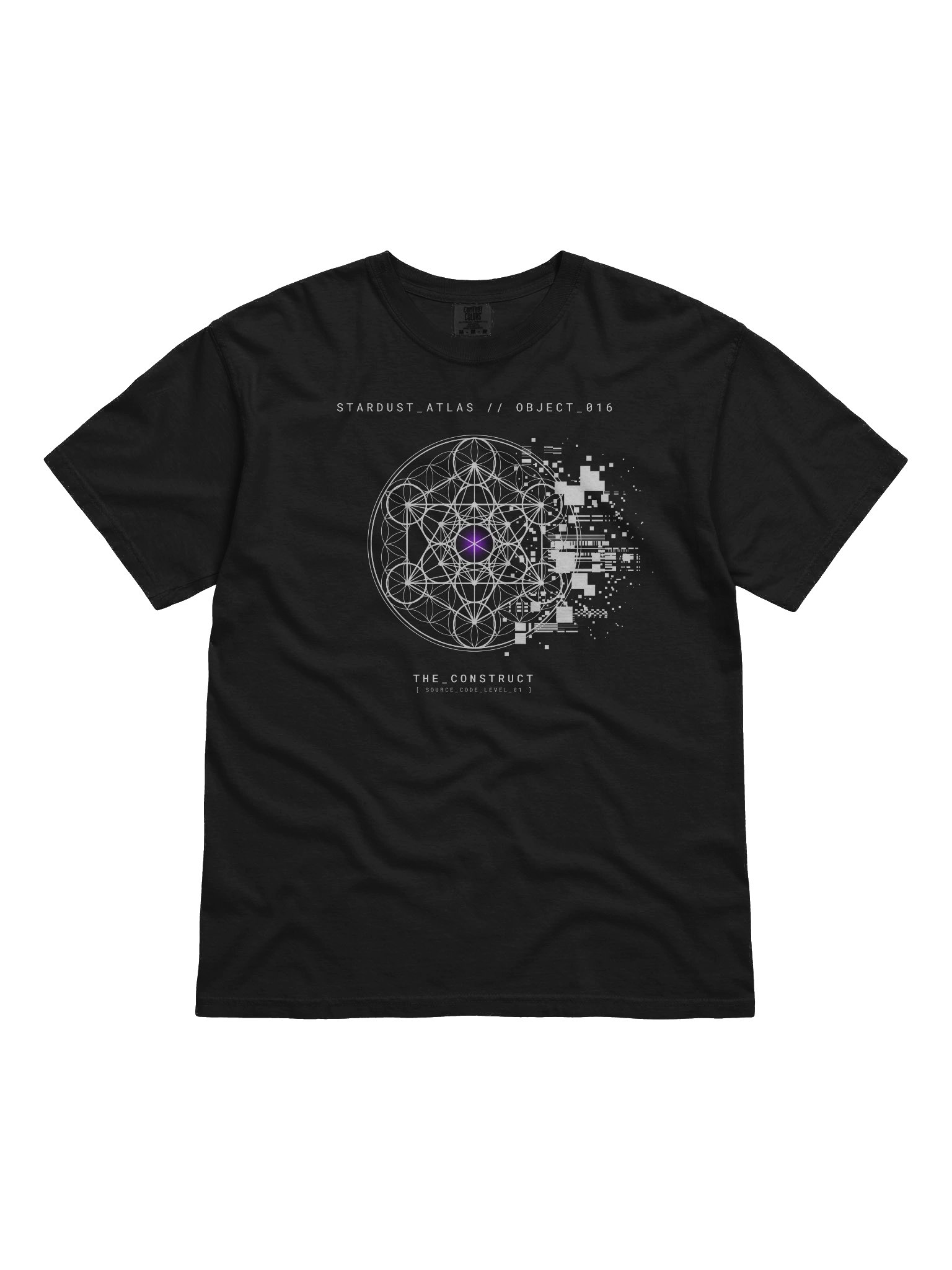 OBJECT 016: SACRED_GLITCH // THE_CONSTRUCT - Sacred Geometry Techwear Tee product image (1)