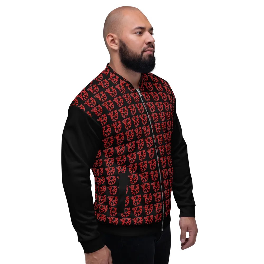 All-Over Print Bomber Jacket by Sublicolor 144/Gripen Black and Red product image (5)