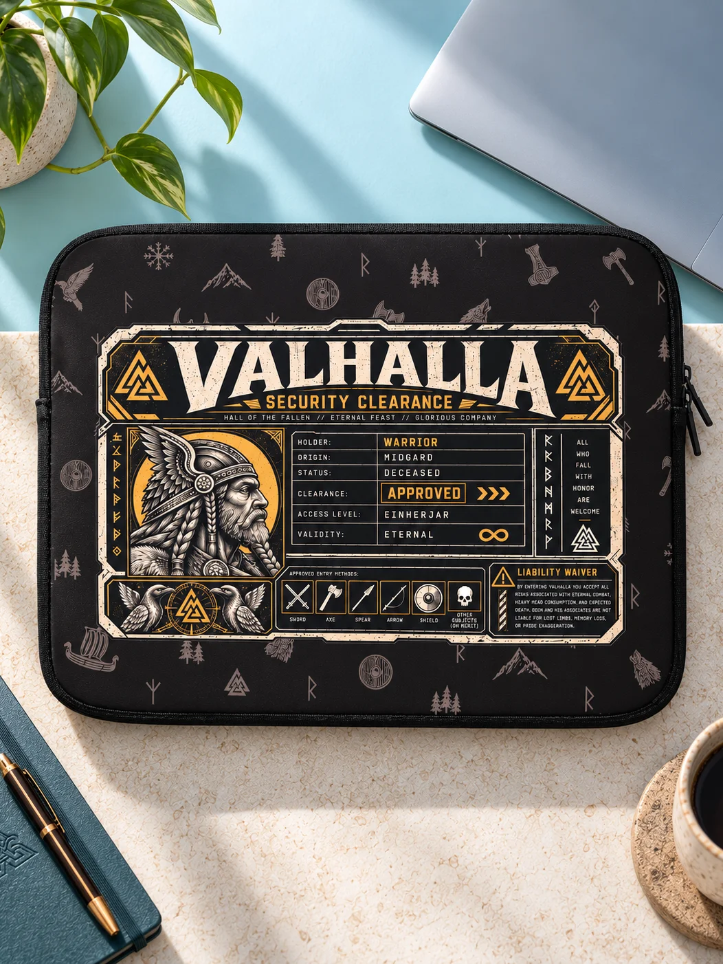 The Einherjar Security Clearance Laptop Sleeve product image (1)