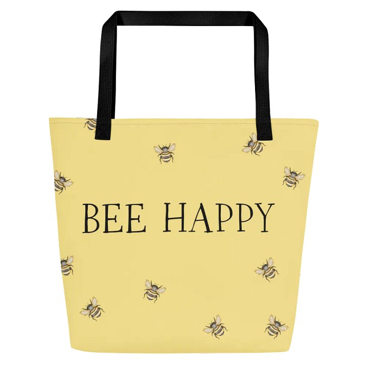 BEE HAPPY All-Over Tote Bag with Inside Pocket product image (1)
