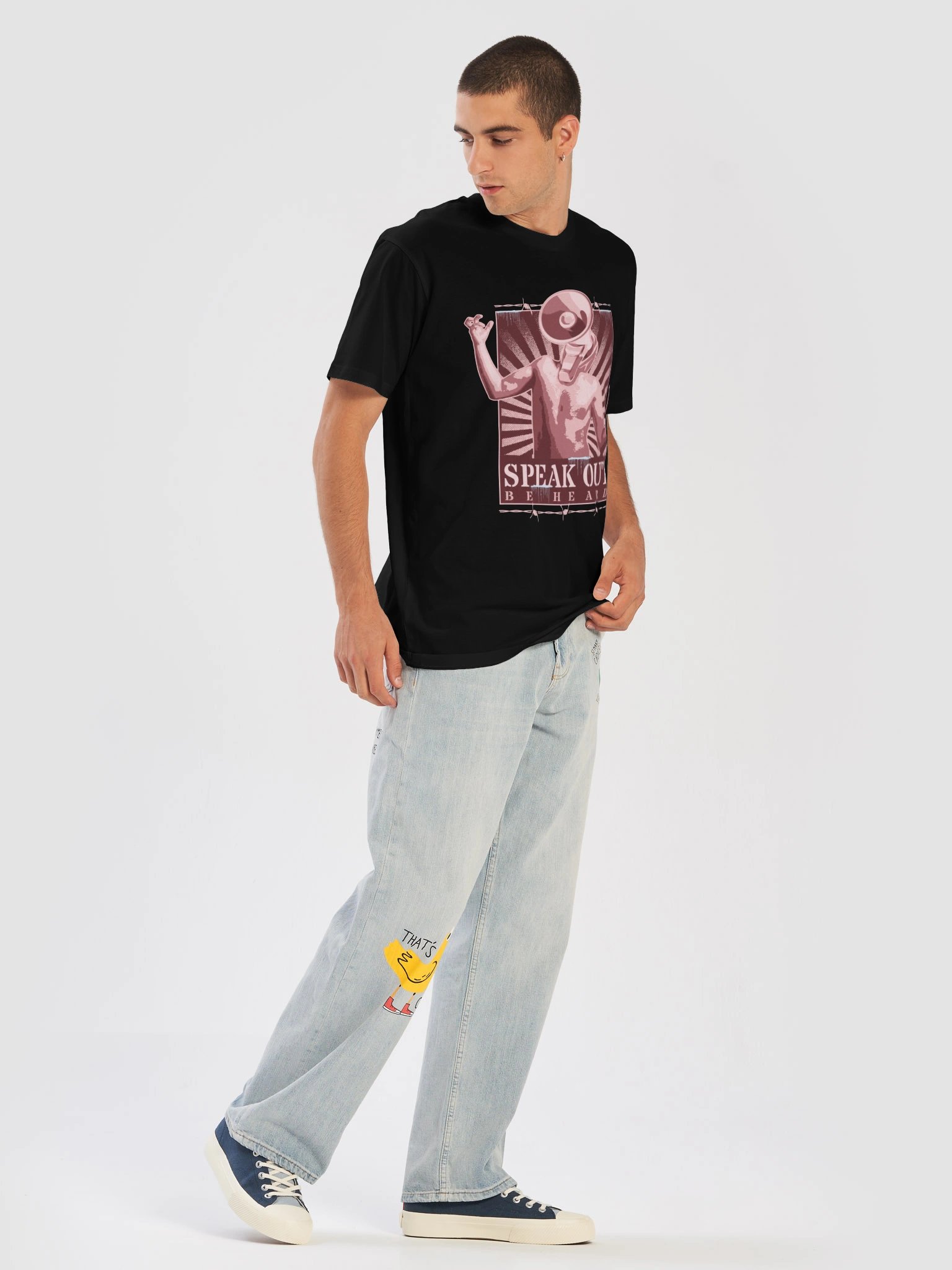 Speak Out Be Heard T-Shirt - Pink Activist Protest Shirt | Megaphone Head Streetwear Tee product image (50)