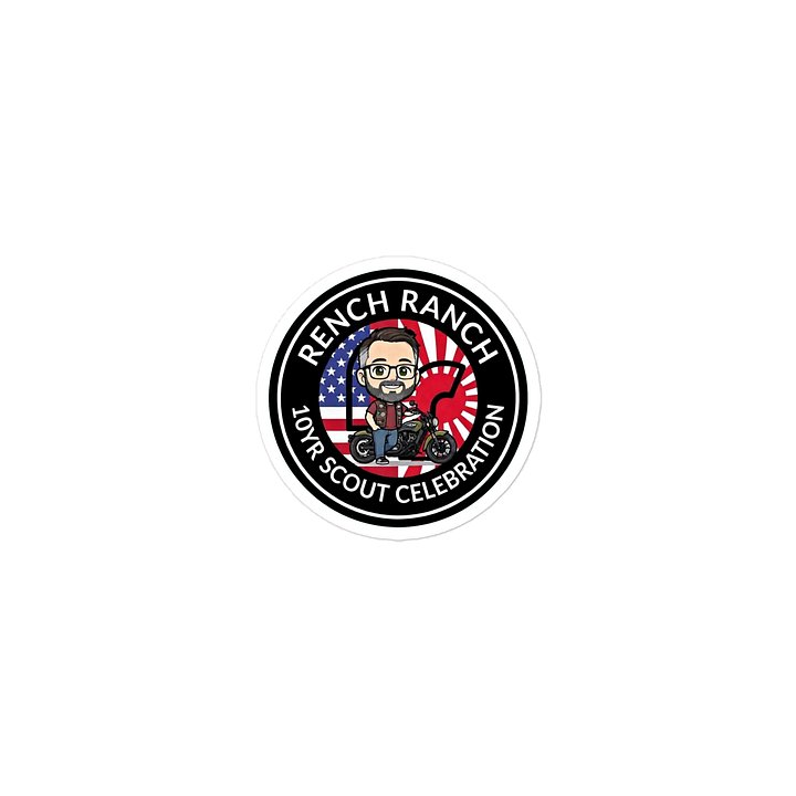 Mike & Indian Scout 10yr Celebration USA & Japan Die-Cut Sticker product image (2)
