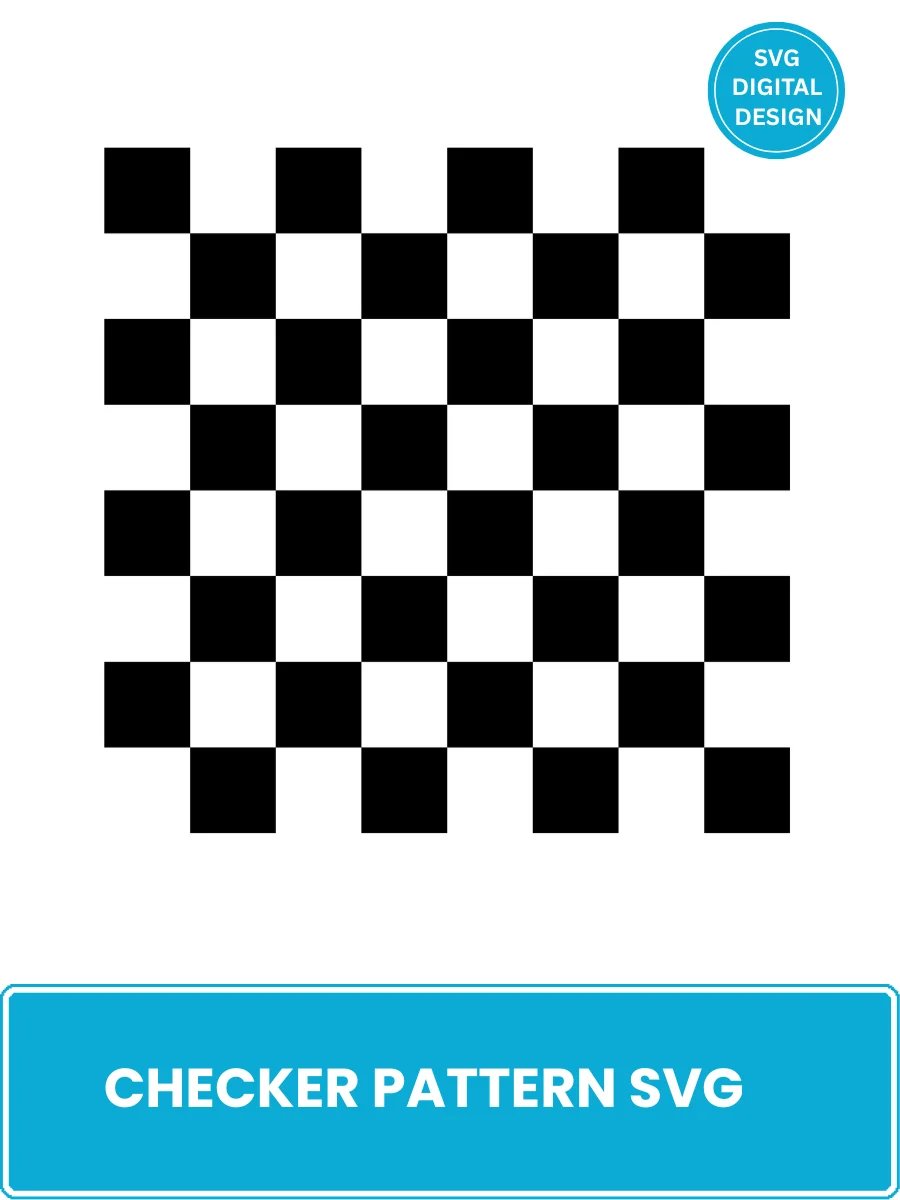 Checker Pattern Black Transparent SVG Digital Download product image (2)