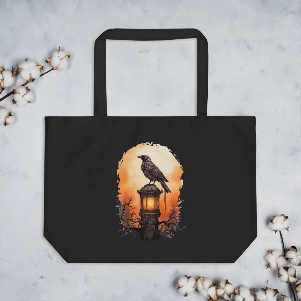 Crow's Nightlight: Eco-friendly organic cotton twill tote bag product image (3)