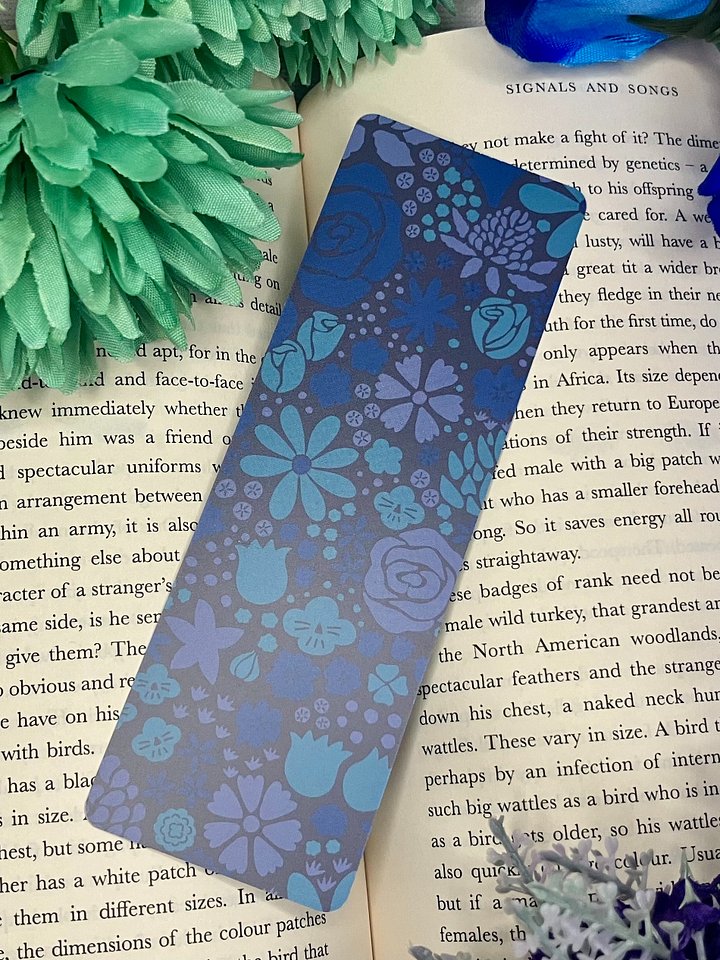 Blue Floral Bookmark product image (1)