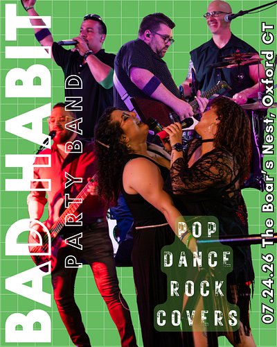 Spend your Friday night on the patio with Bad Habit Party Band at The Boar's Nest in Oxford! 7.24 From 8:00 PM to 11:00 PM, e...
