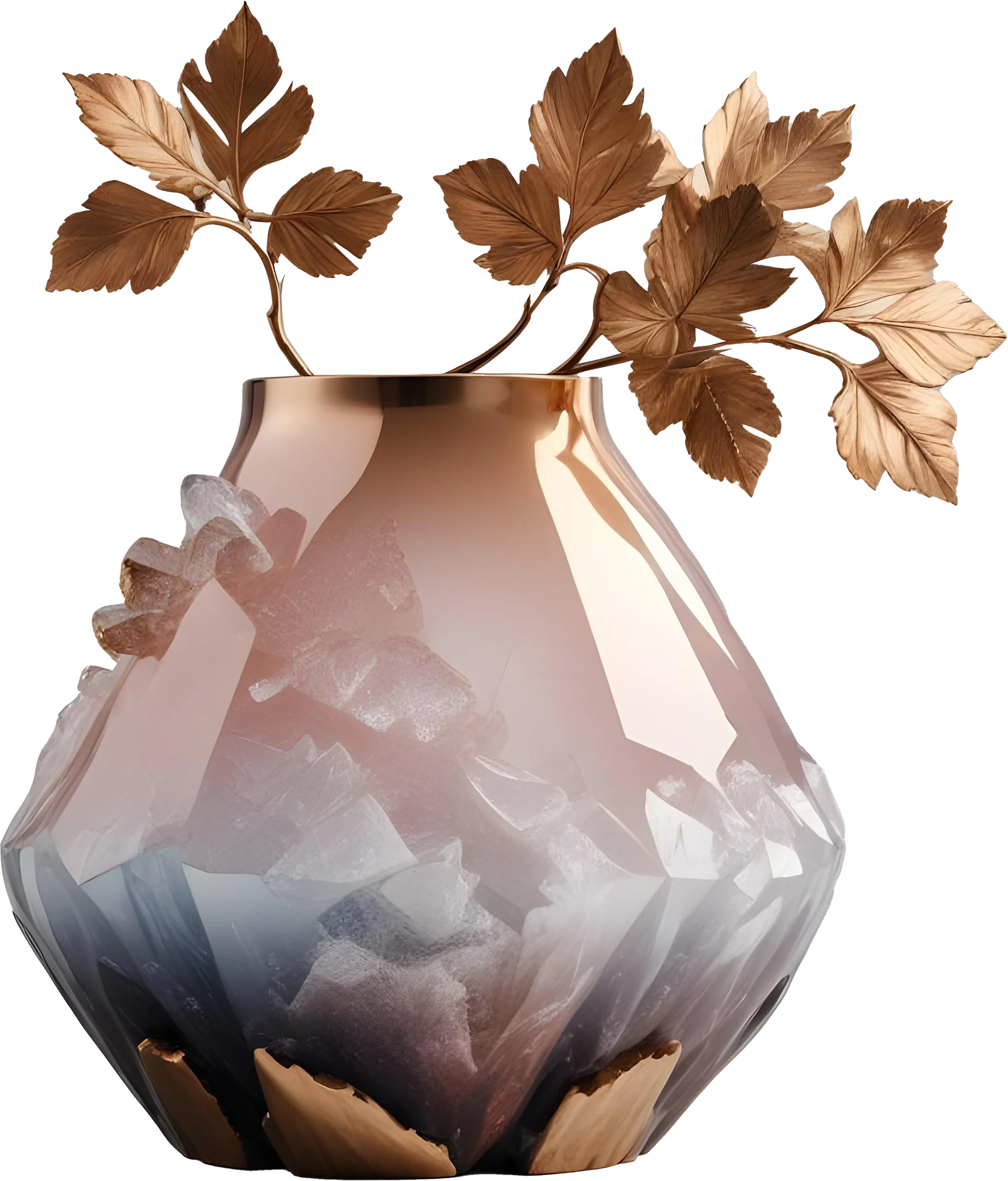 Opulent Glow – Rose Quartz Vase PNG product image (1)