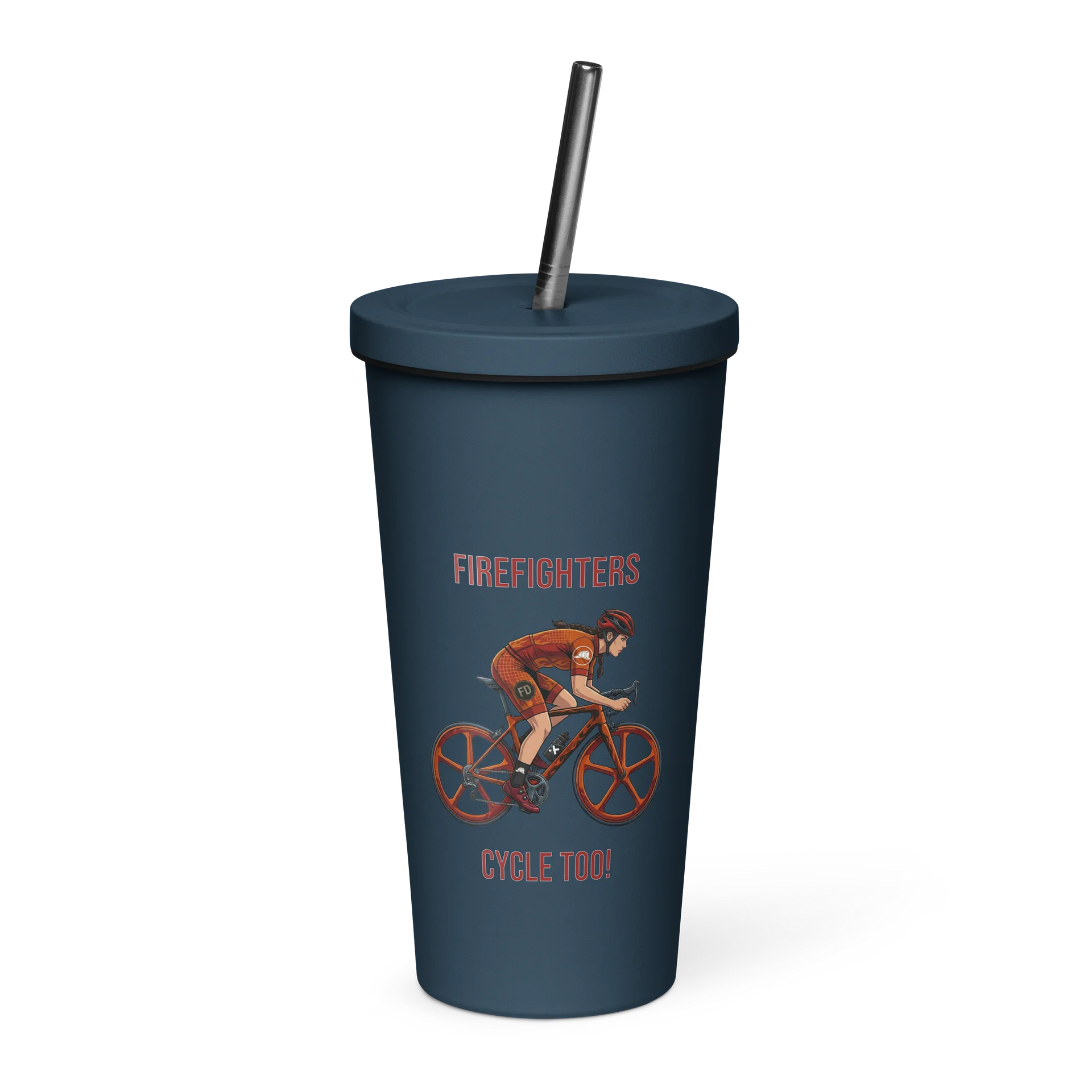 Firefighter Athlete Tumbler with Straw | Ladies Cycling Edition product image (11)