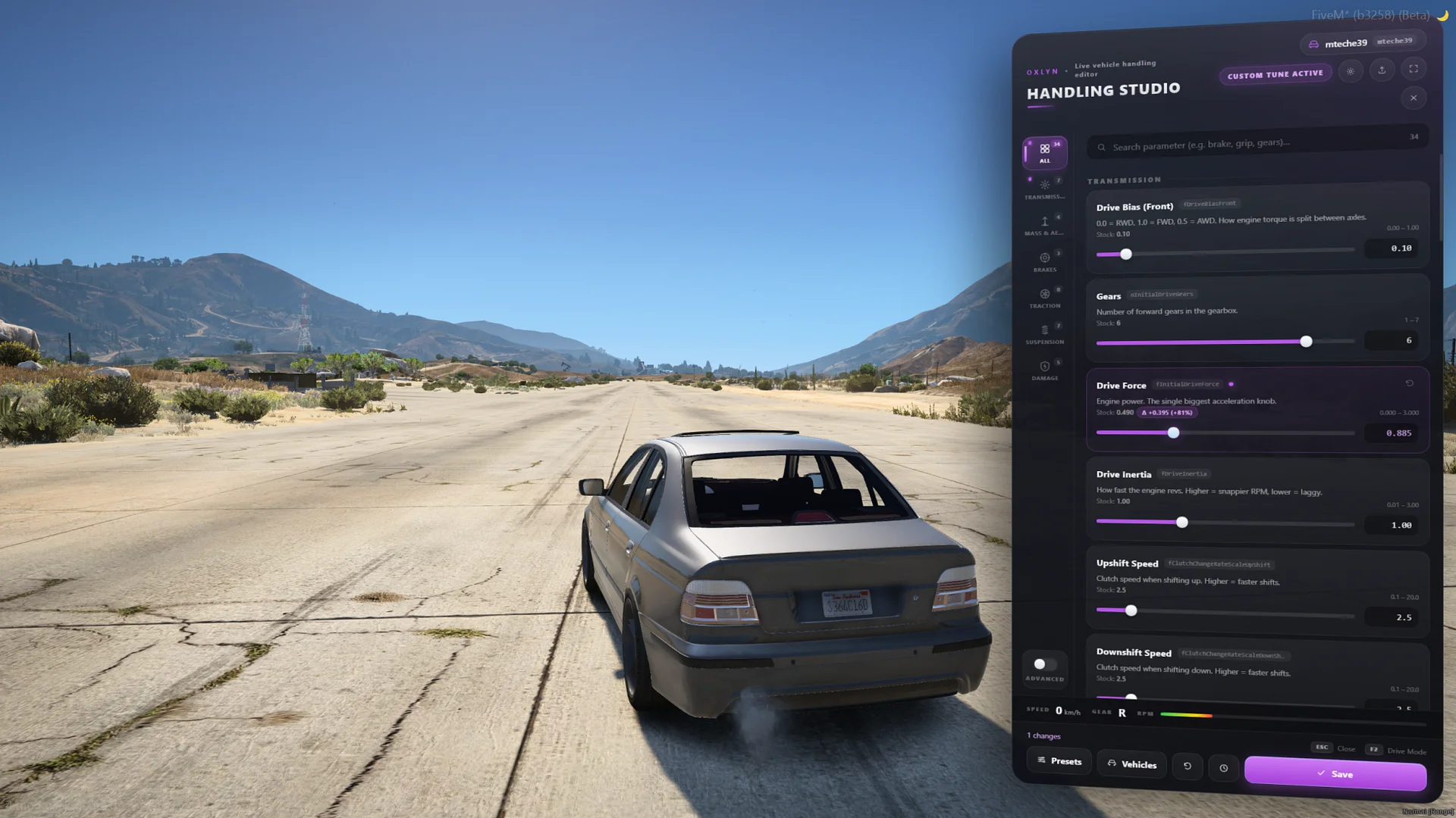 FiveM Handling Editor Script 🏎️ Real-Time Tuning, Vehicle Classes & Auto-Edit (ESX/QB/QBox) product image (1)