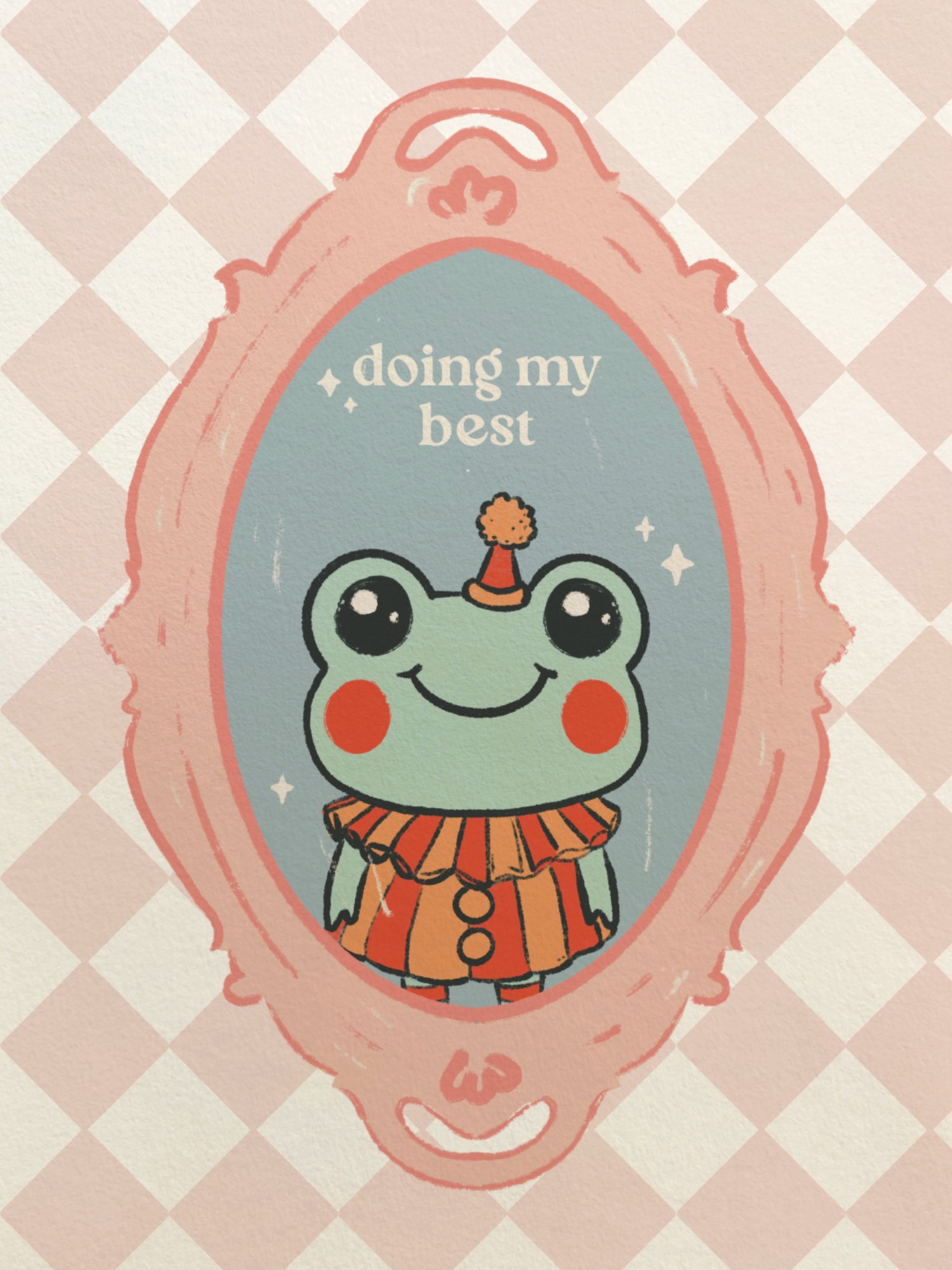 'Doing My Best' Clown Frog 5x7 Print product image (2)