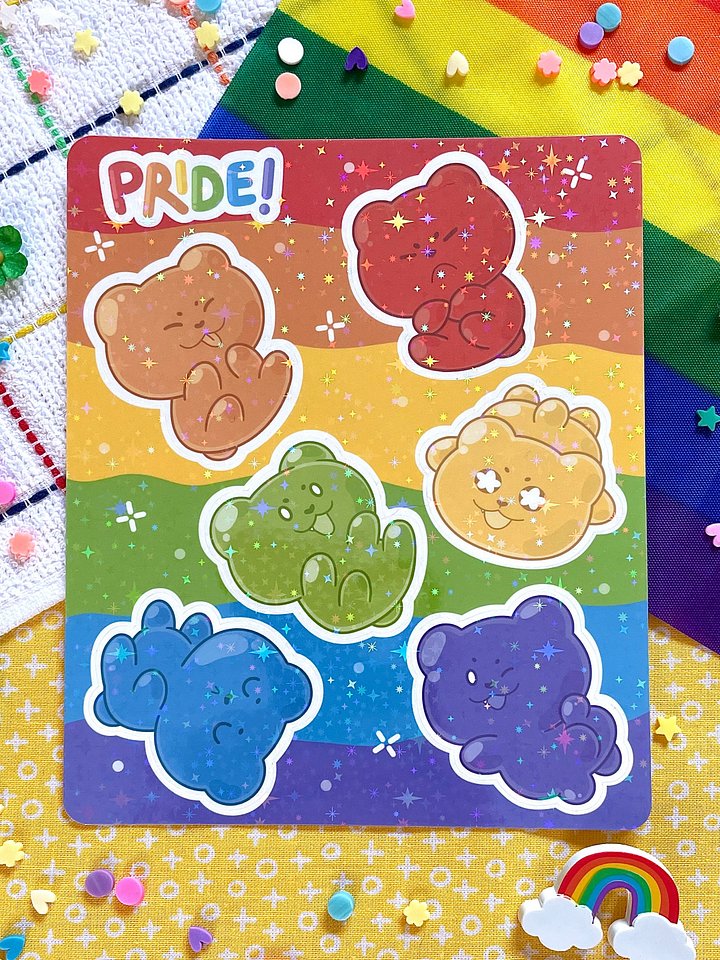 Pride Lucy the Gummy Bear Sticker Sheet product image (1)