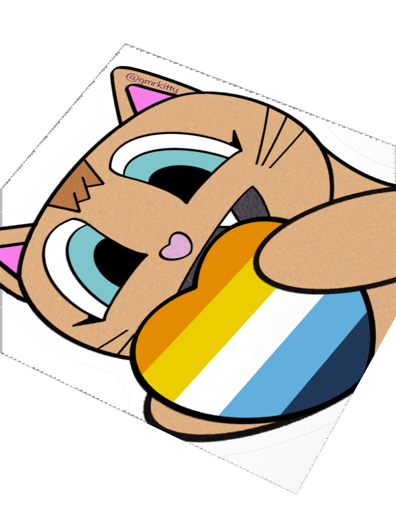 AroAce Pride Kitty Sticker product image (3)