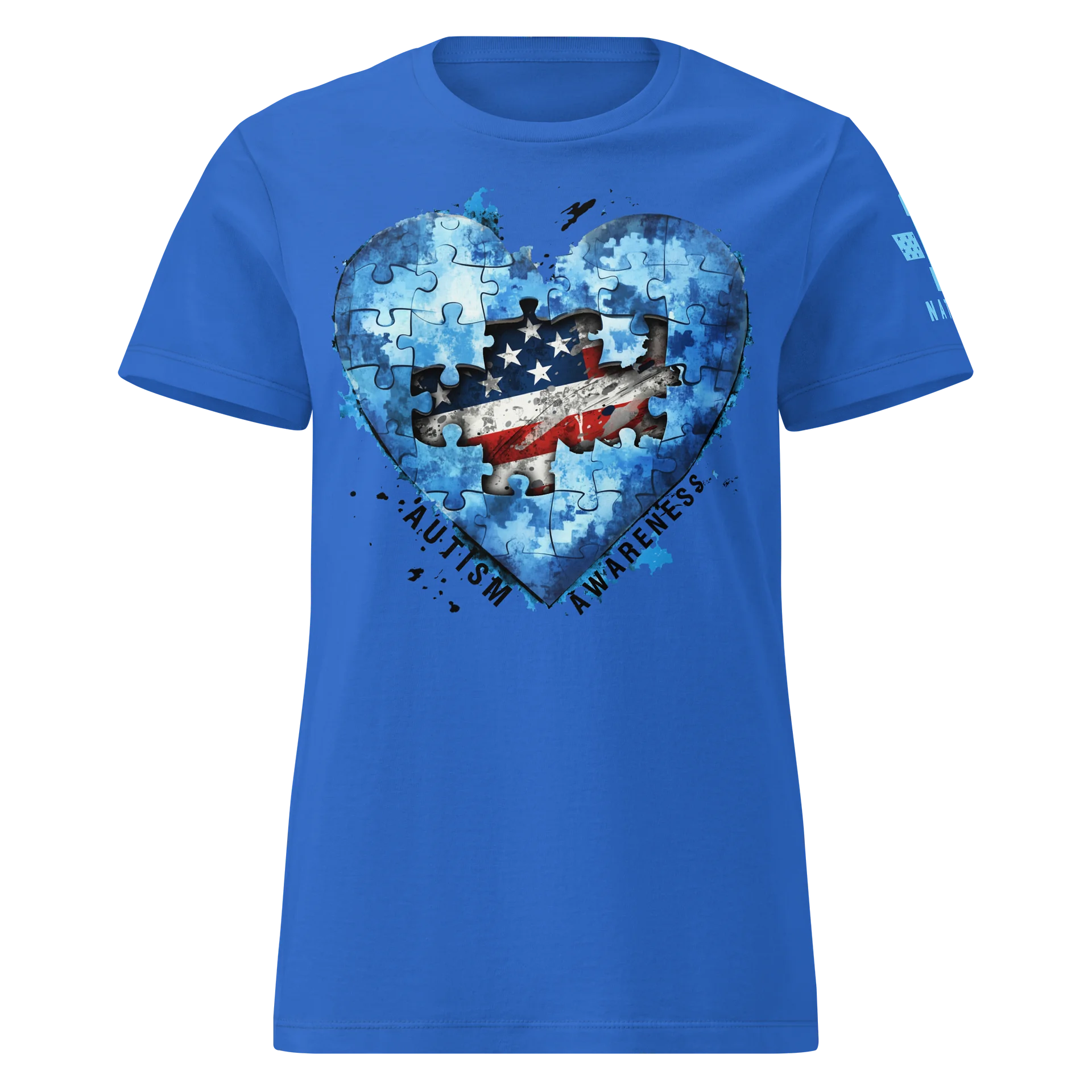 Autism Heart Puzzle American Flag - Women's Fit product image (3)