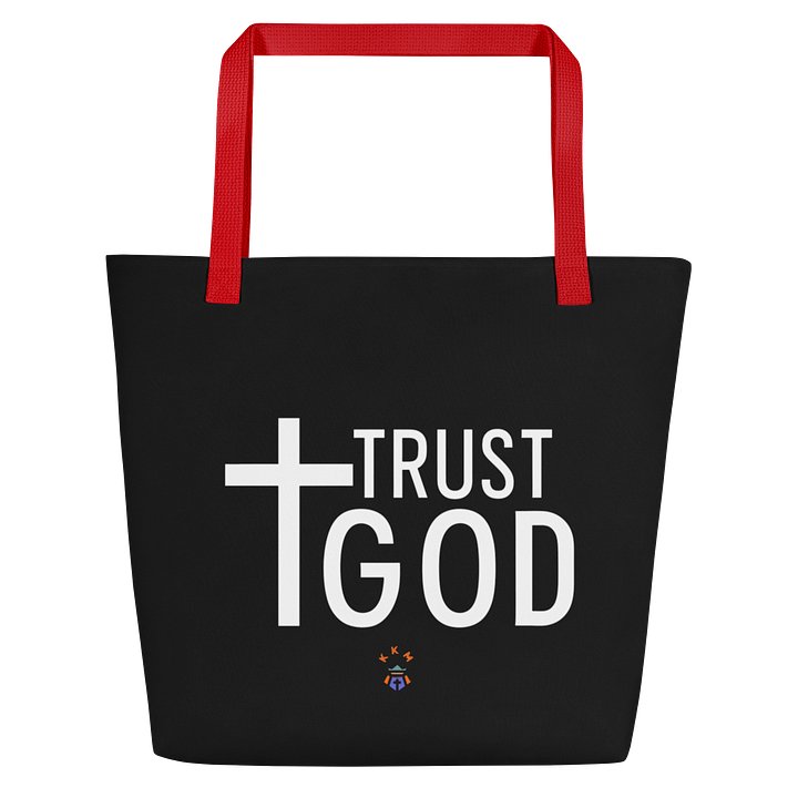 Trust God Tote Bag with Pocket - Black product image (1)
