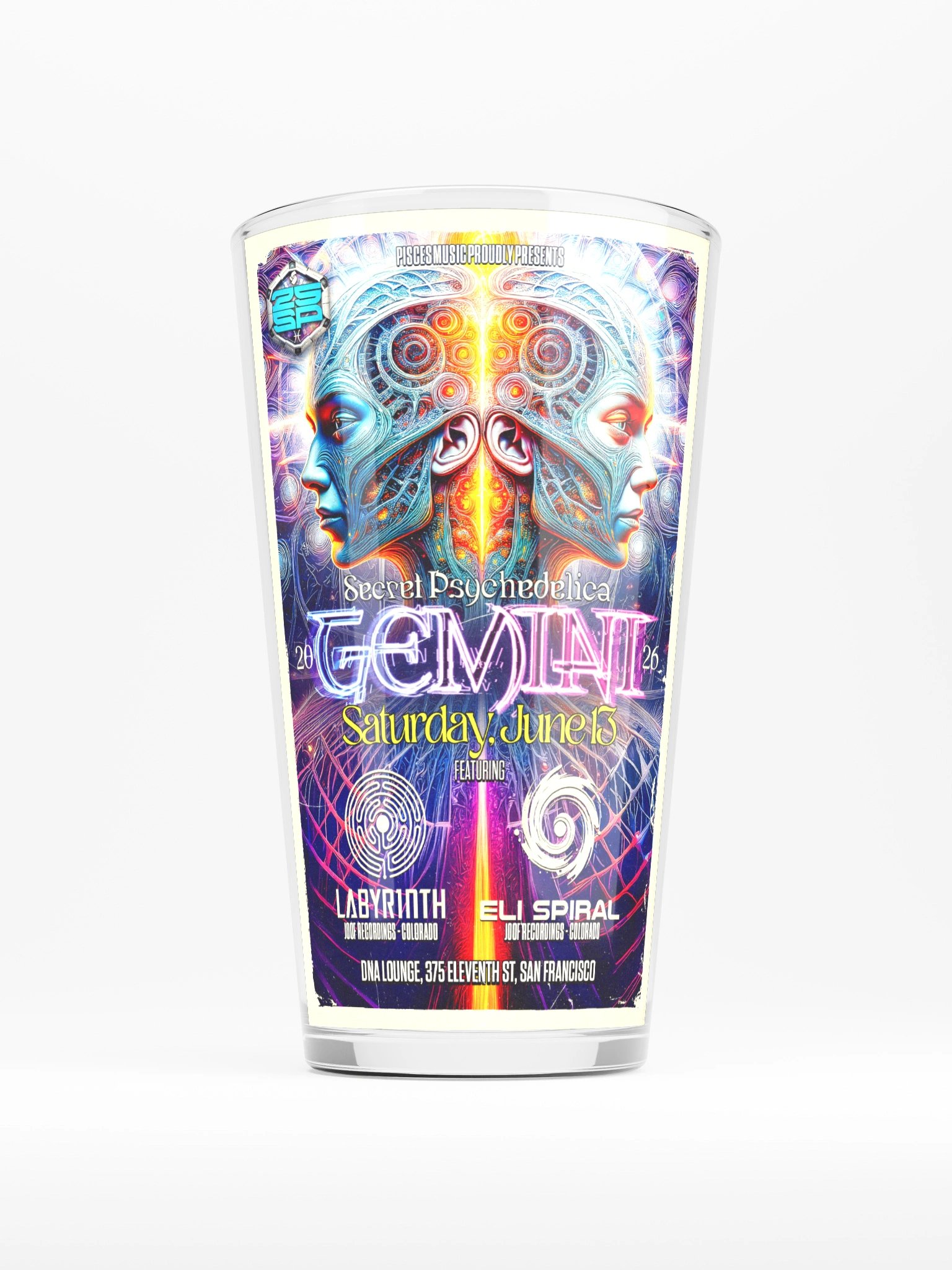 Gemini 2026 Shaker Pint Glass product image (1)