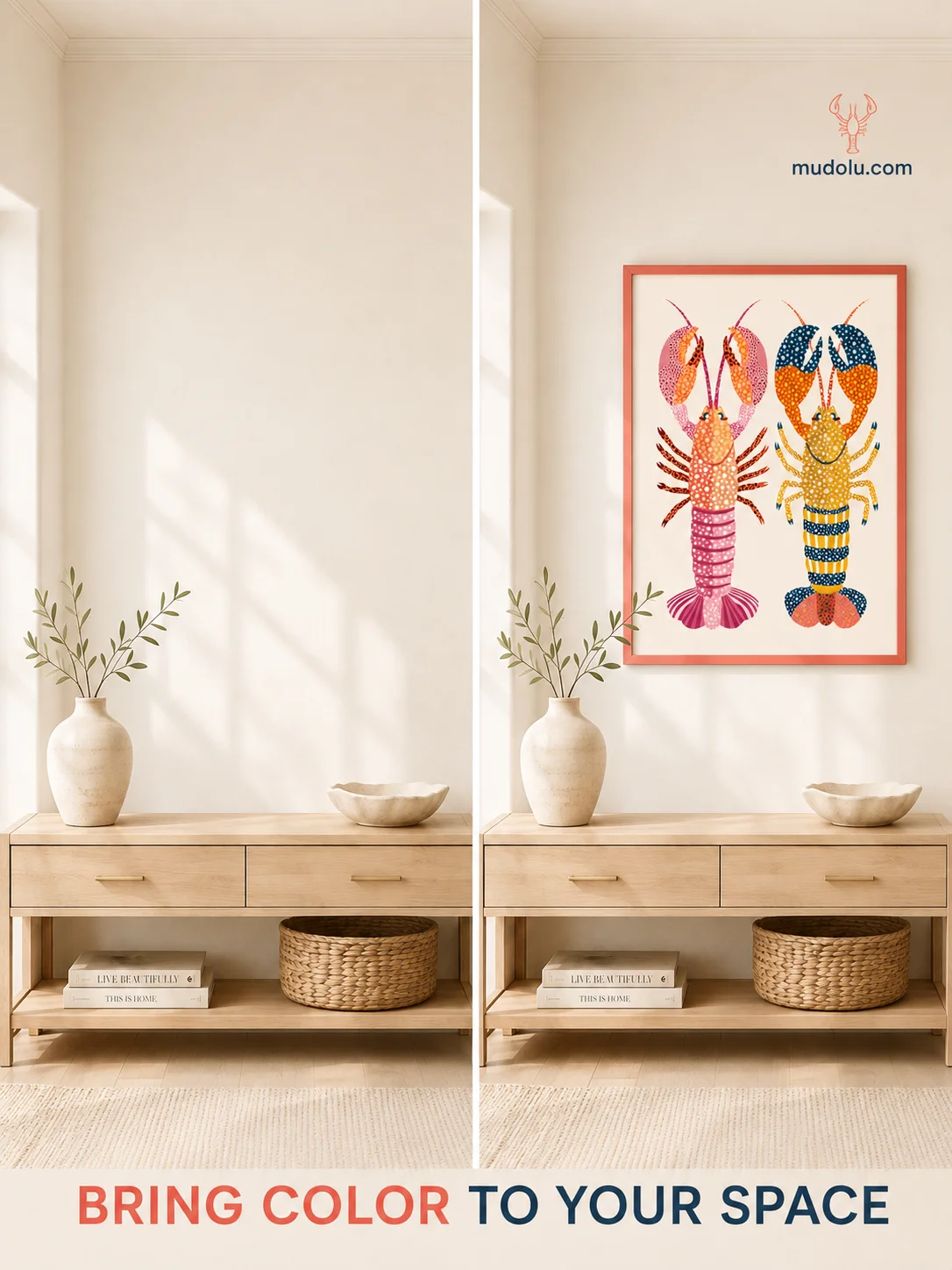Colorful Lobster Wall Art, Coastal Seafood Printable product image (3)
