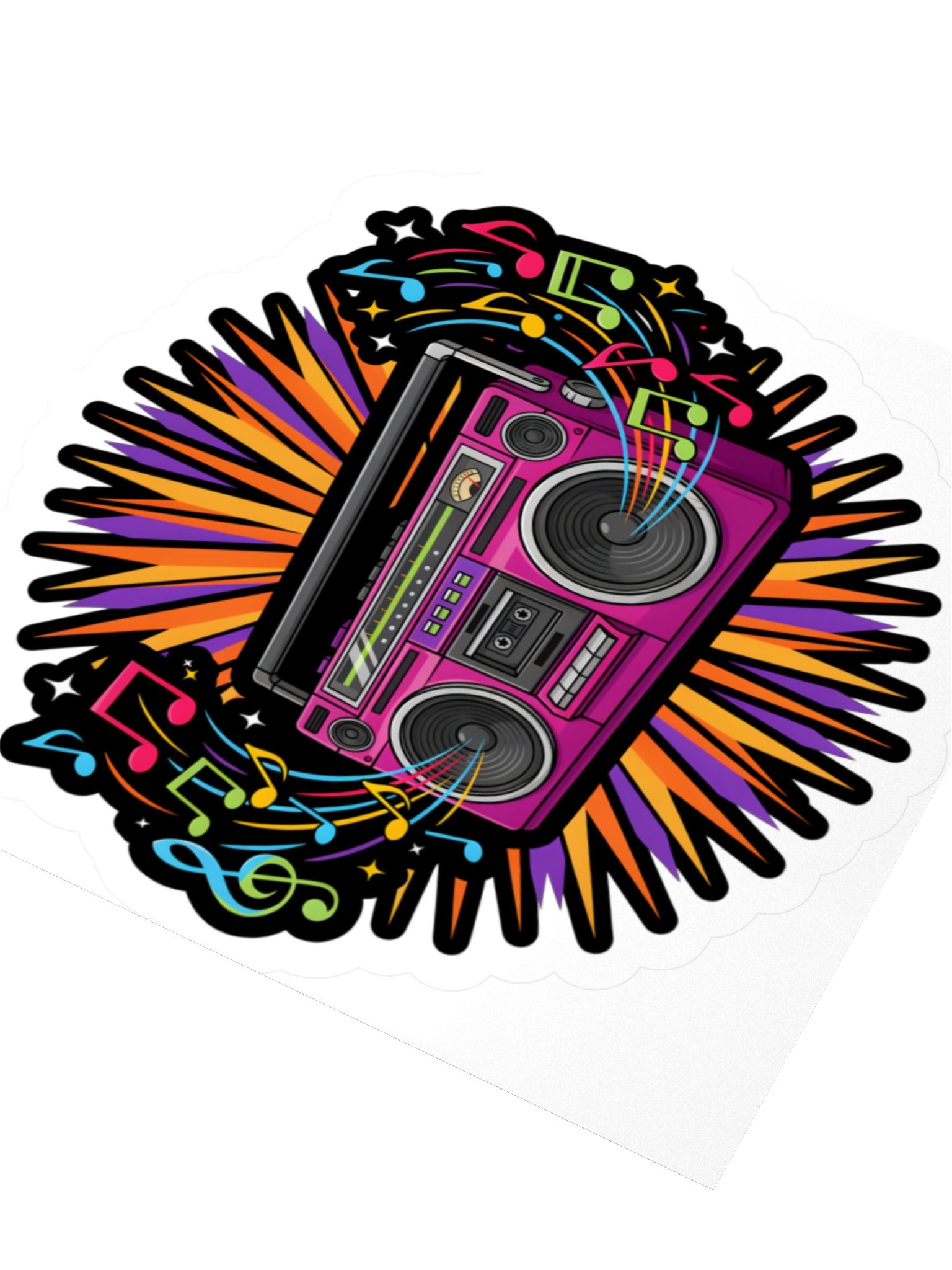 Retro Boombox Kiss Cut Sticker product image (7)