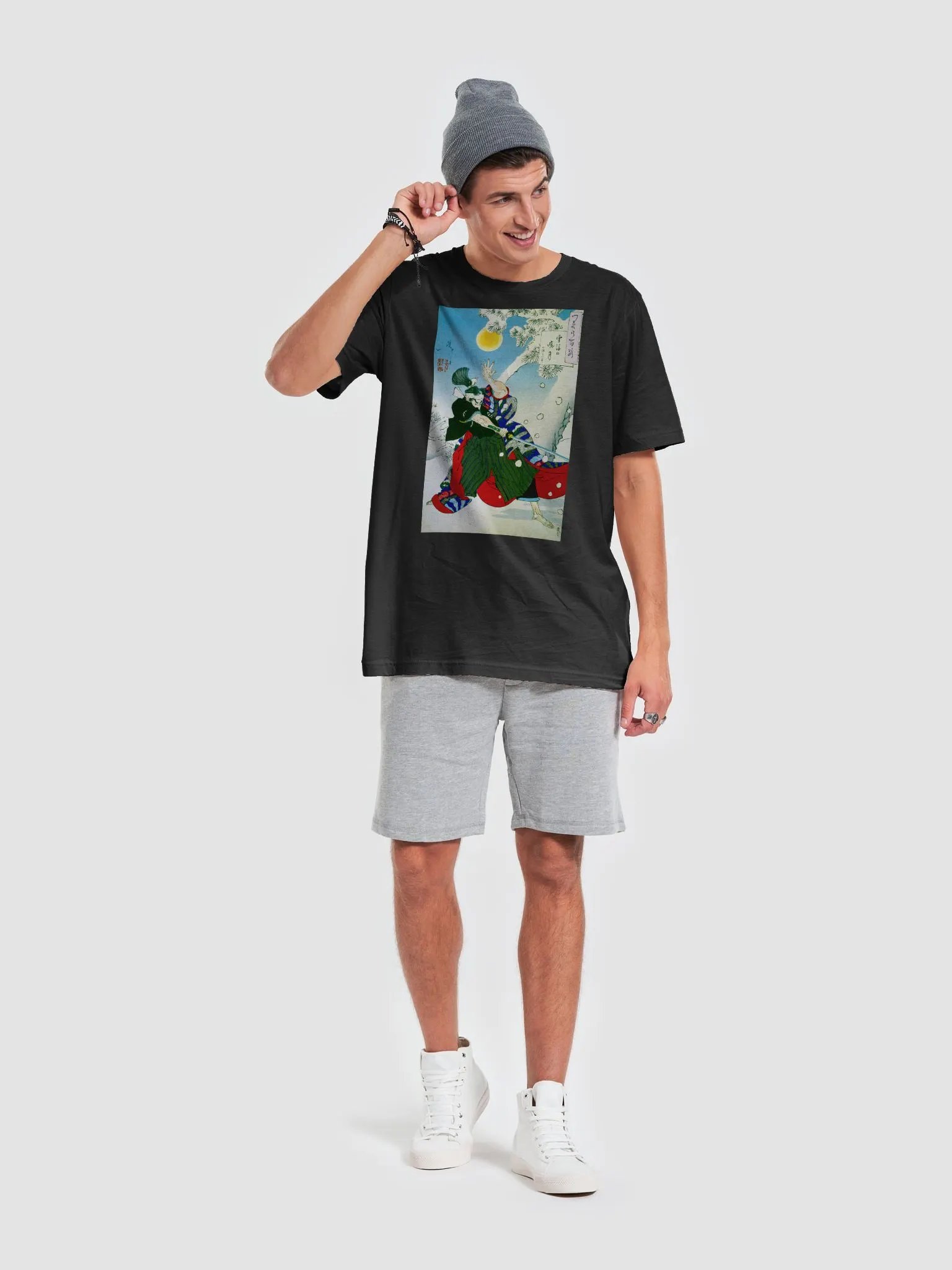 Dawn Moon and Tumbling Snow Kobayashi Heihachirō Yoshitoshi Japanese Ukiyo-e Unisex T-Shirt product image (6)