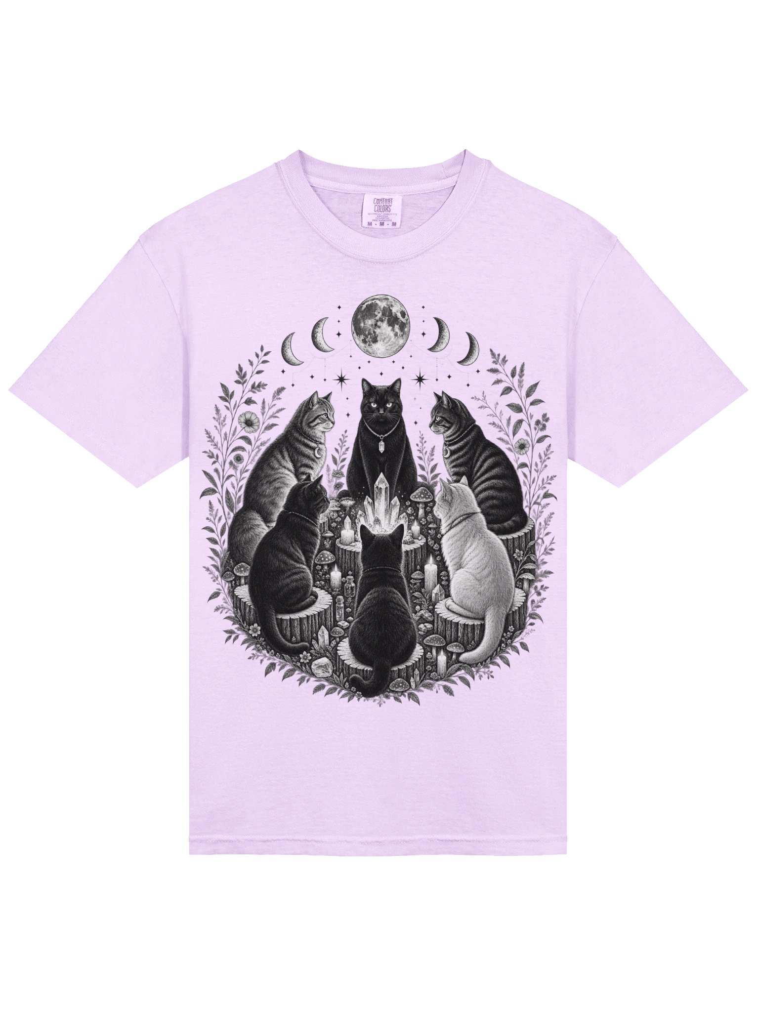 Celestial Cat Coven T-Shirt | Witchy Moon Phase product image (9)