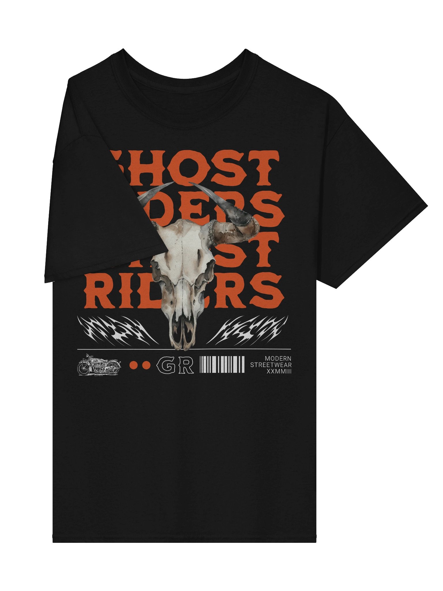 Unique Ghost Riders Horn Skull T-Shirt for Motorcycle Wear product image (36)