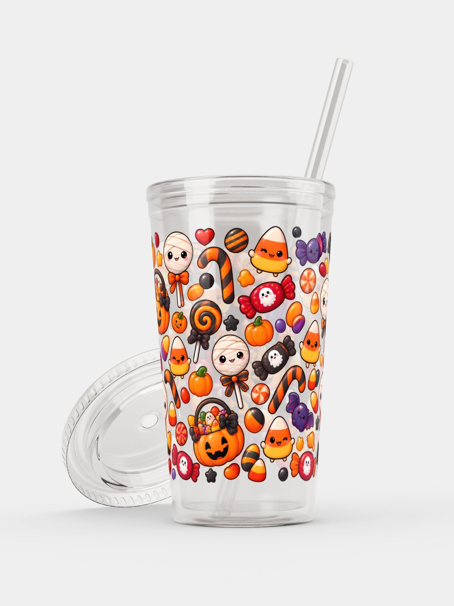 Trick-or-Treat Candy Theme Clear Dual Wall Tumbler 16 Oz (473 ml) product image (7)