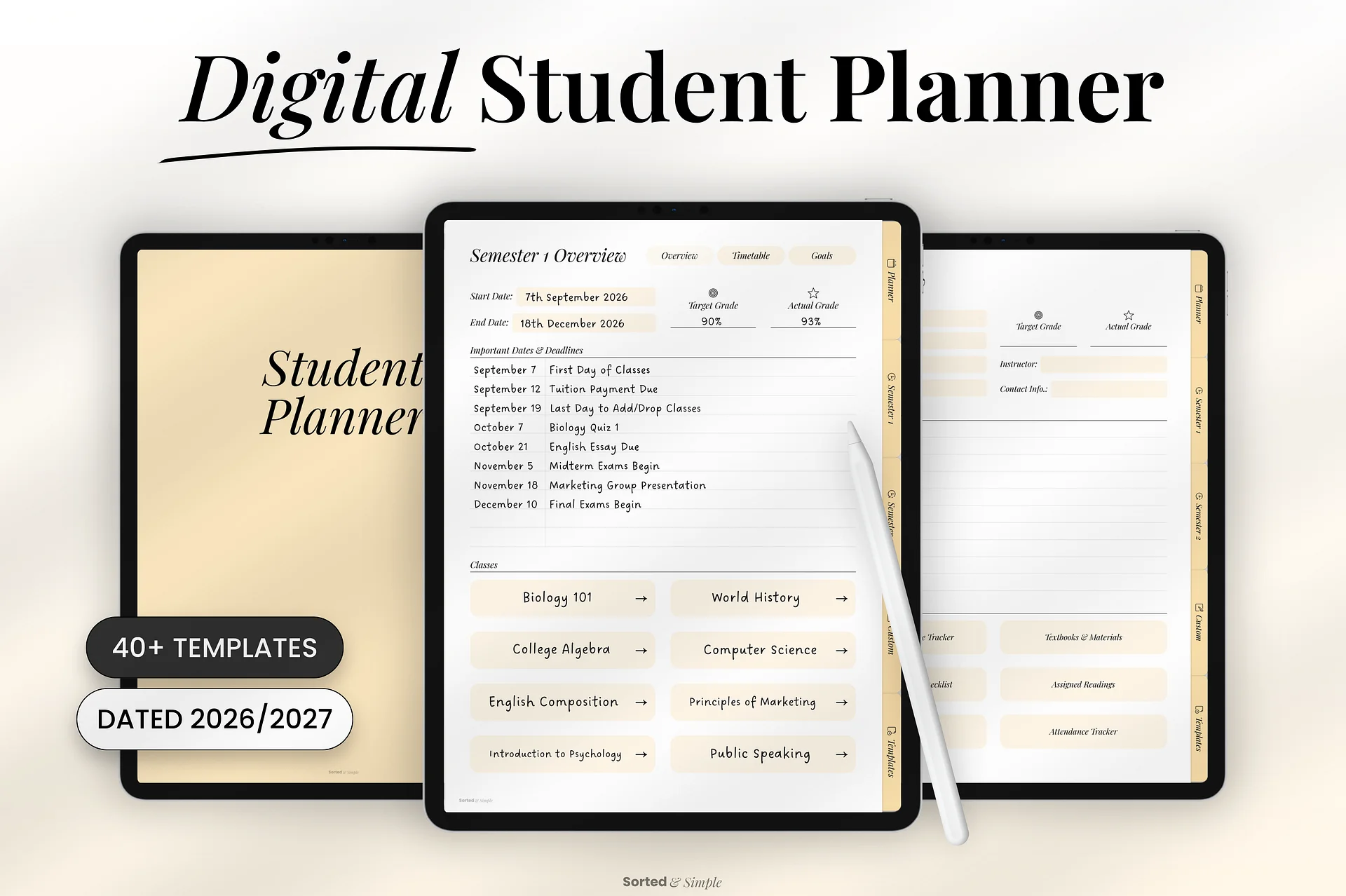 2026/2027 Student Planner - Soft Yellow product image (1)
