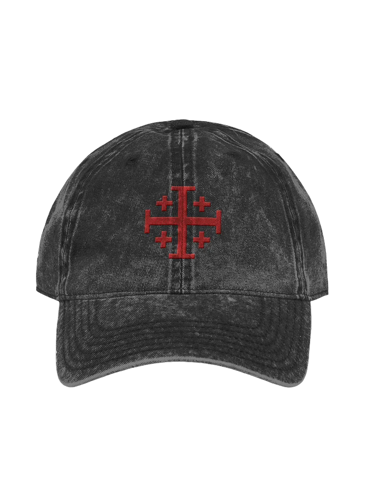 Crusader Cross Vintage Hat, Jerusalem Cross Embroidered Hat, Christian Gifts for Men, Knights Templar Cap product image (6)