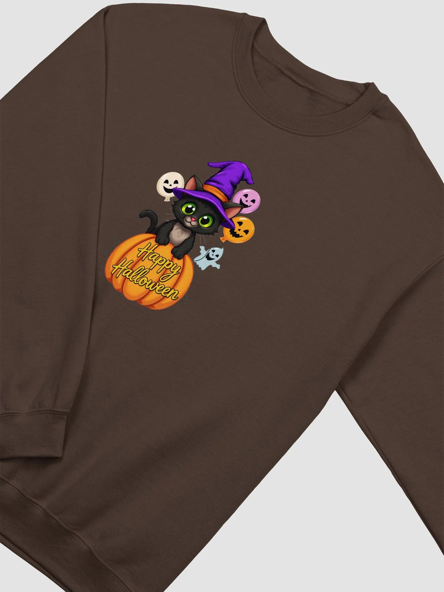 Witchy Sitting Pumpkin Cat Crewneck product image (30)