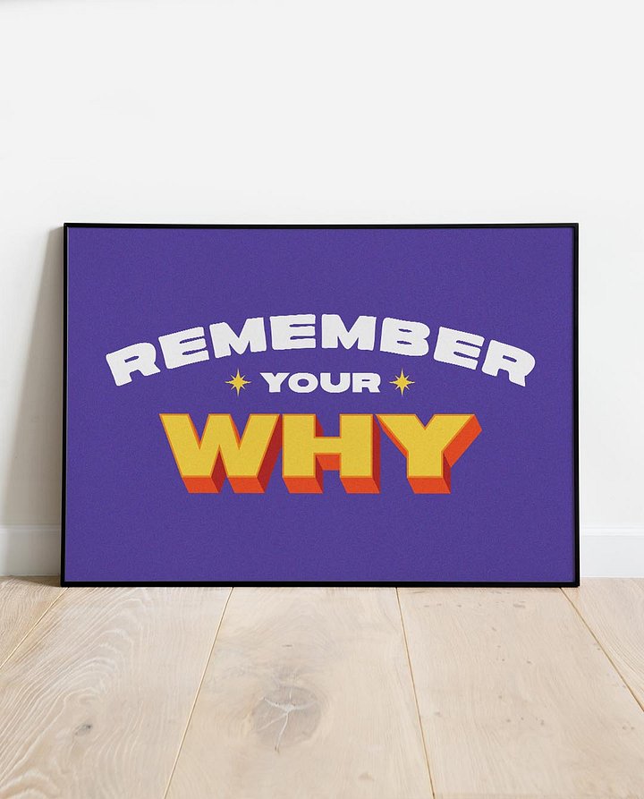 Remember Your Why Quote Affirmation Printable Wall Art Decor - Instant Download product image (1)