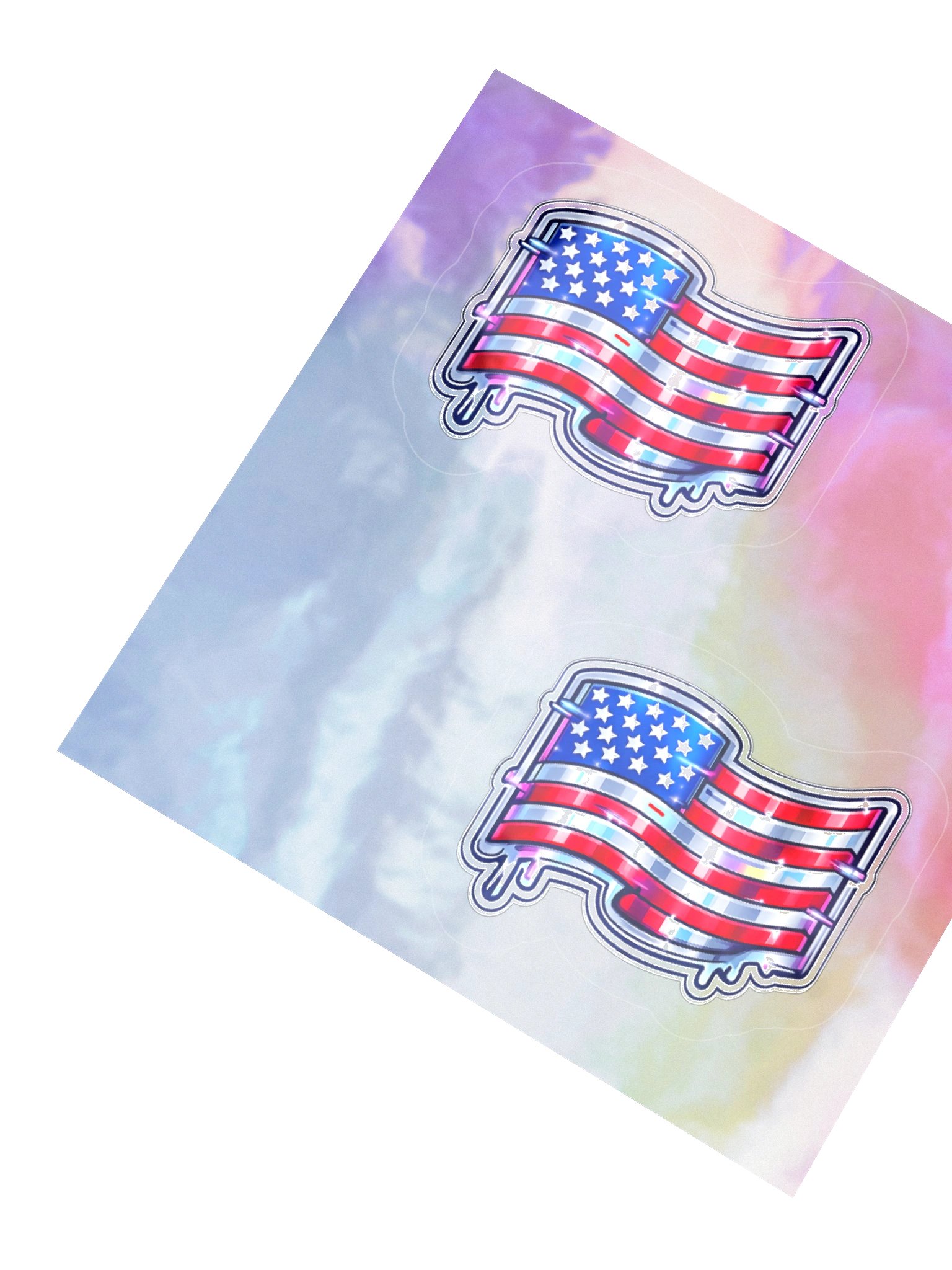 Holographic Dripping USA Flag Sticker 2-Pack product image (6)
