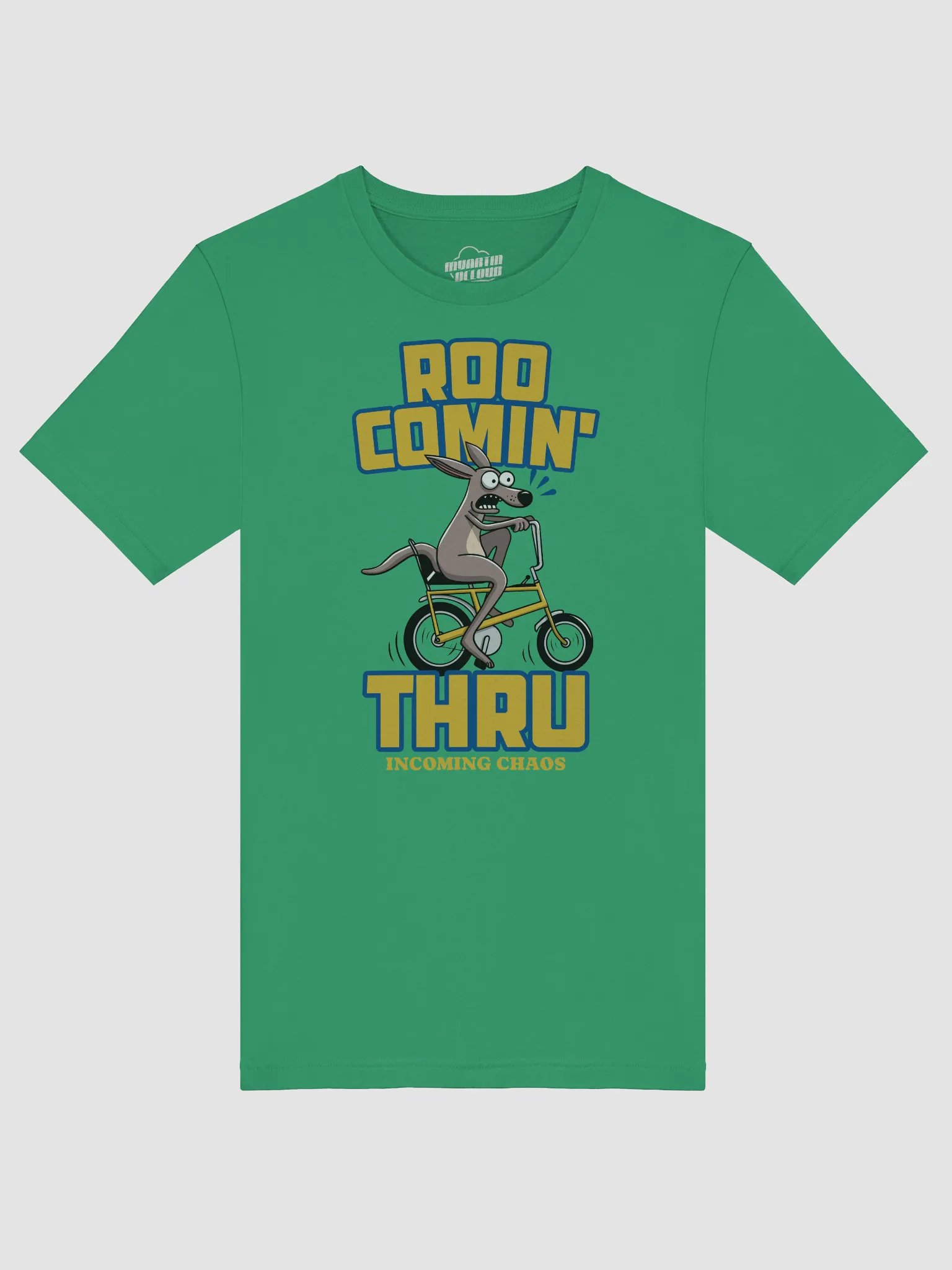 Funny Kangaroo Bike T-Shirt – "Roo Comin’ Thru" Cartoon Tee | Aussie Animal Chaos Shirt product image (55)