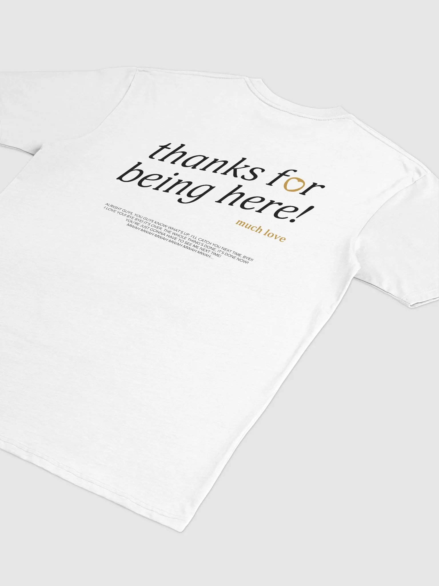 thanks for being here! Shirt (Gold) product image (4)