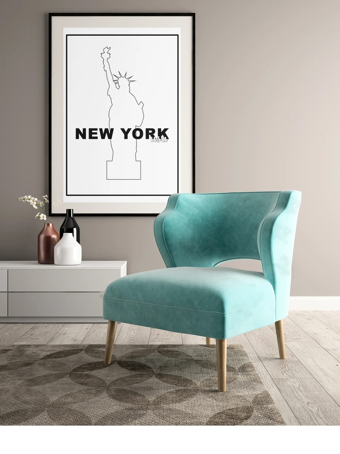 Minimalist Statue of Liberty Line Drawing, Elegant New York USA Wall Art, Simple Iconic Landmark Illustration, Modern Home Decor Print product image (4)