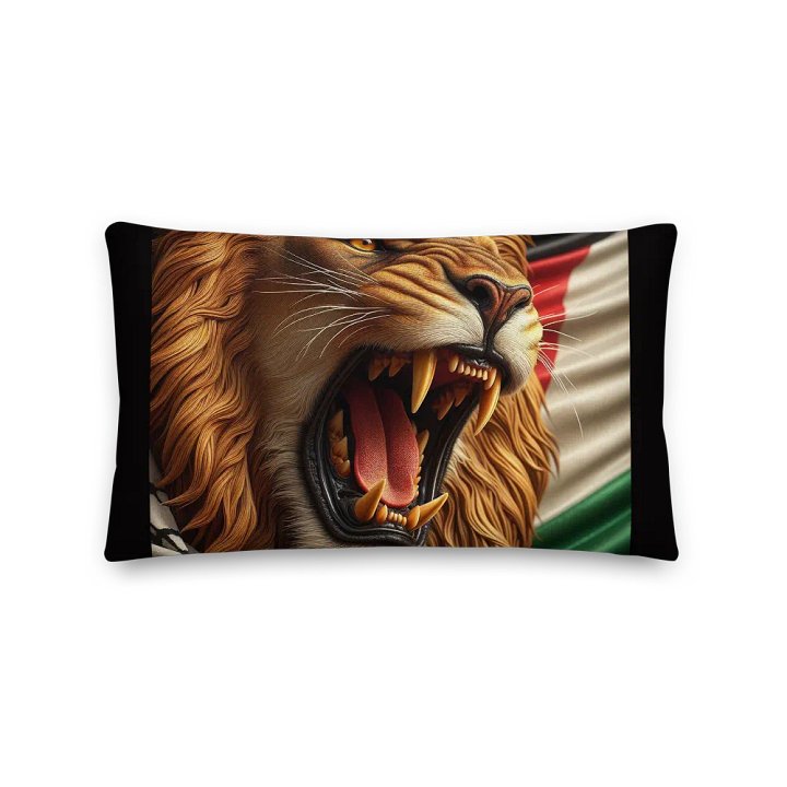 Roaring Lion All-Over Print Pillow | AI Design FREE PALESTINA product image (2)