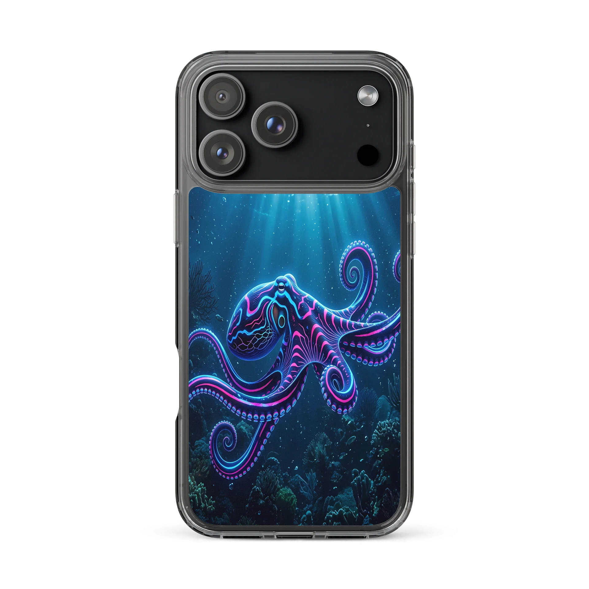 Neon Octopus Underwater iPhone Case product image (1)
