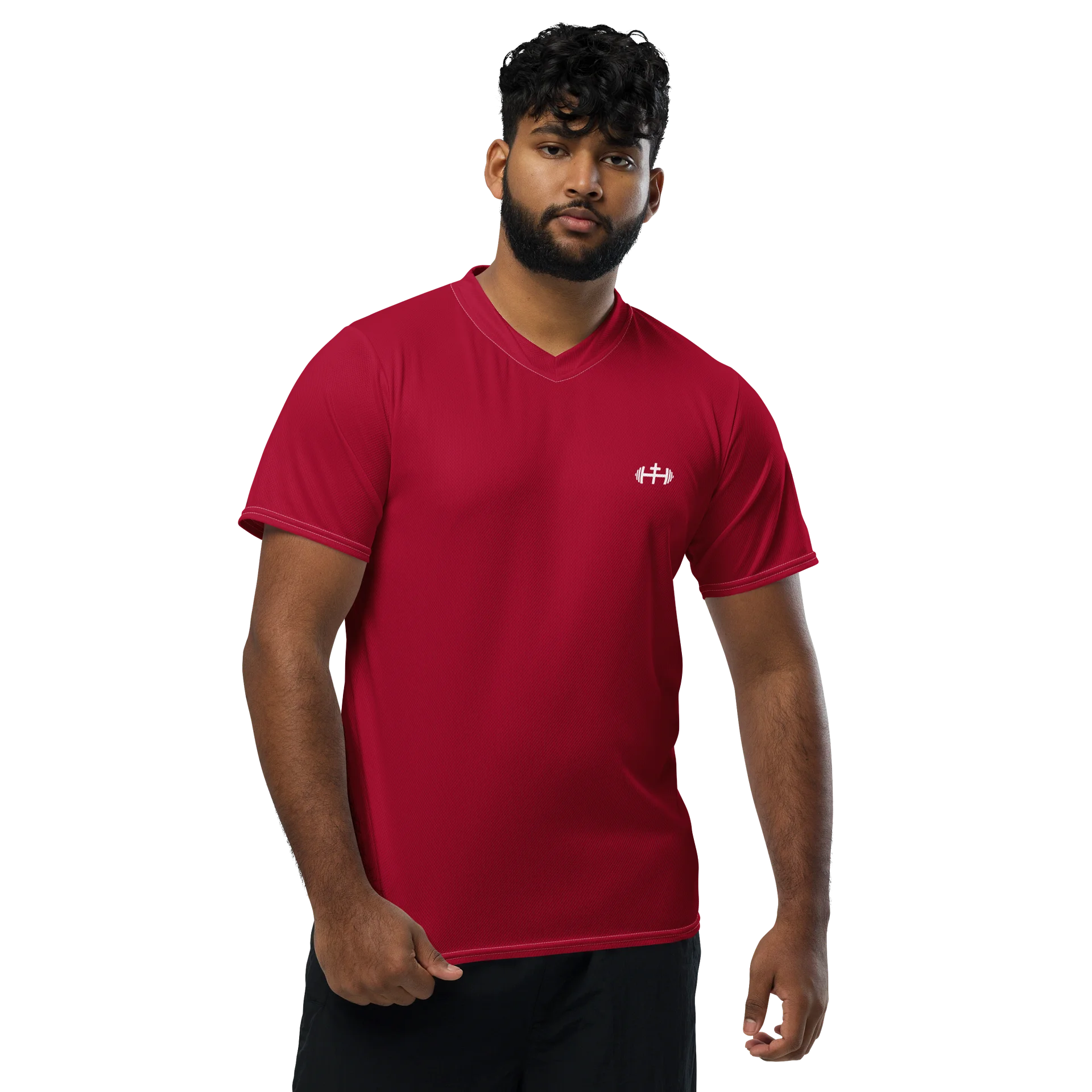 His House Mens Performance V-Neck T-Shirt - Red product image (1)