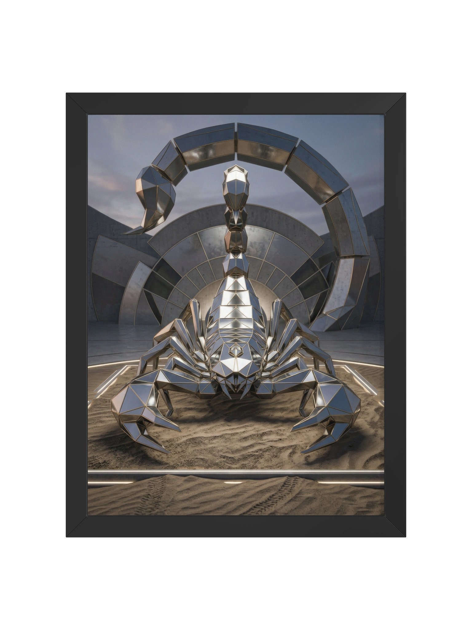 Geometric Scorpion Framed Poster - Neo-Deco Wall Art product image (1)