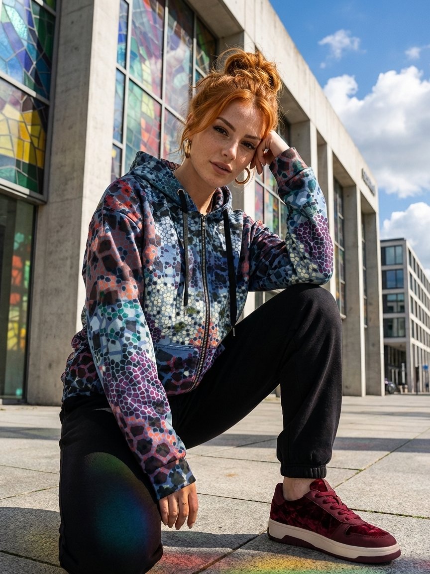Stained glass Recycled Unisex Zip Hoodie product image (2)