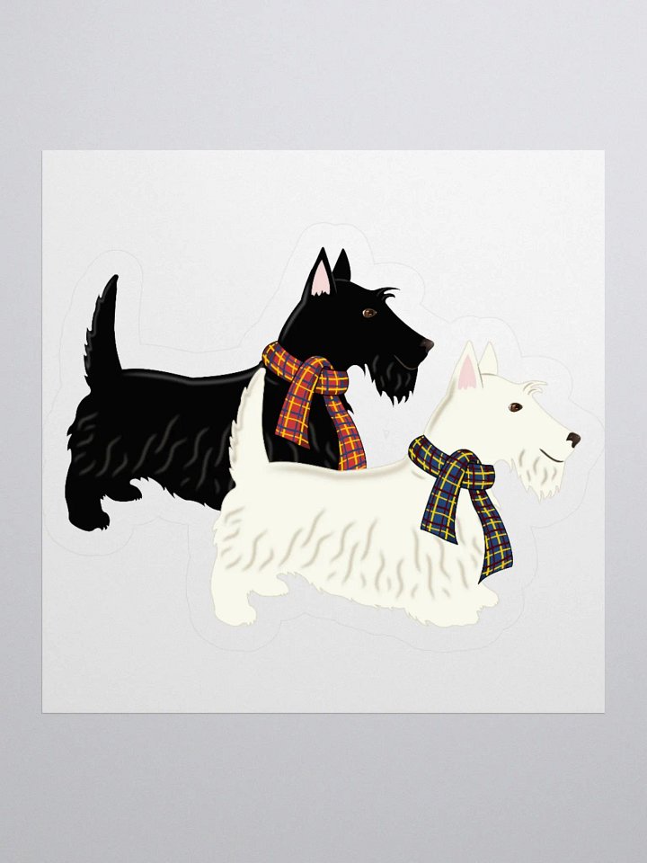 Black & White Scotties Sticker product image (9)