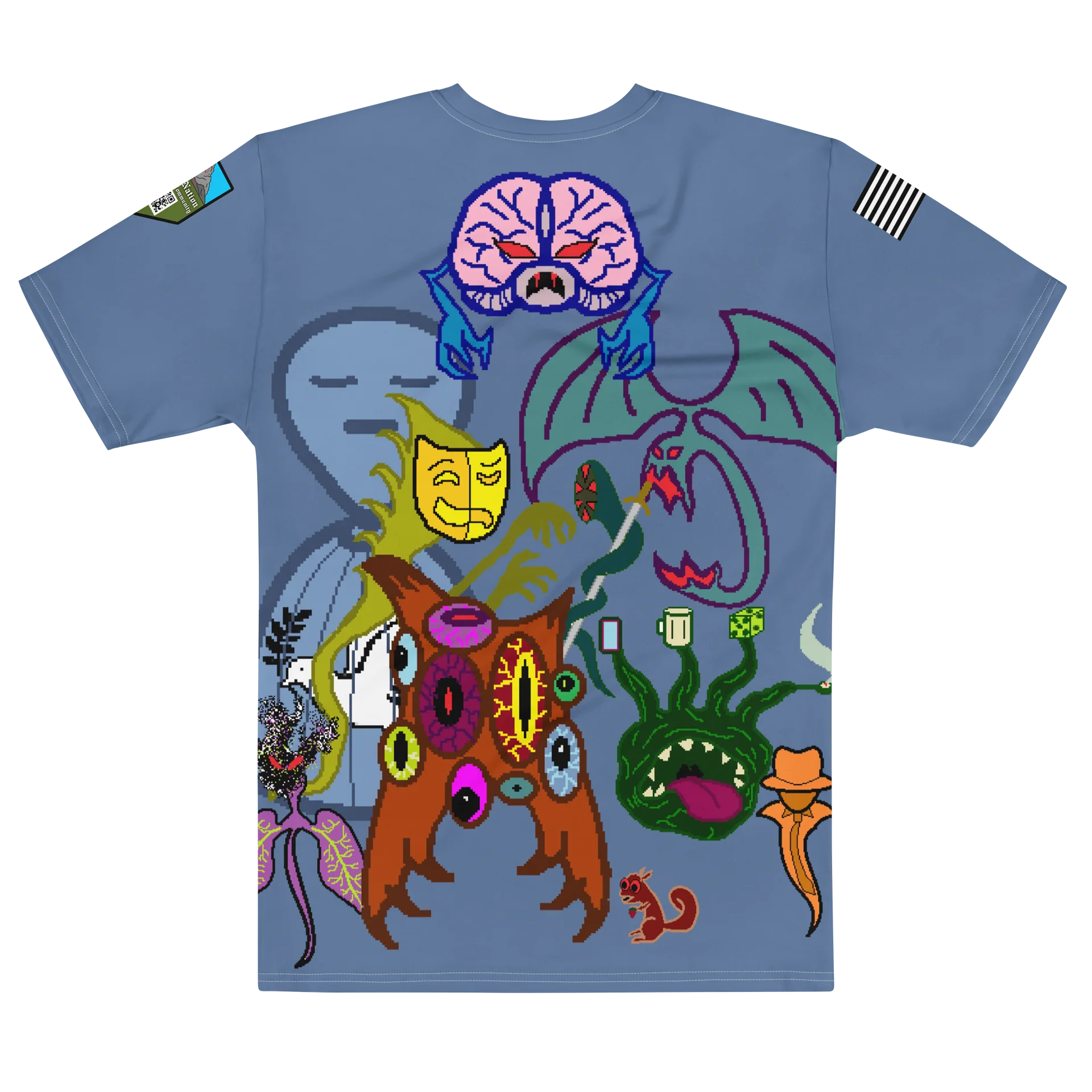 The Demons We Carry Cotton Blue Shirt product image (2)