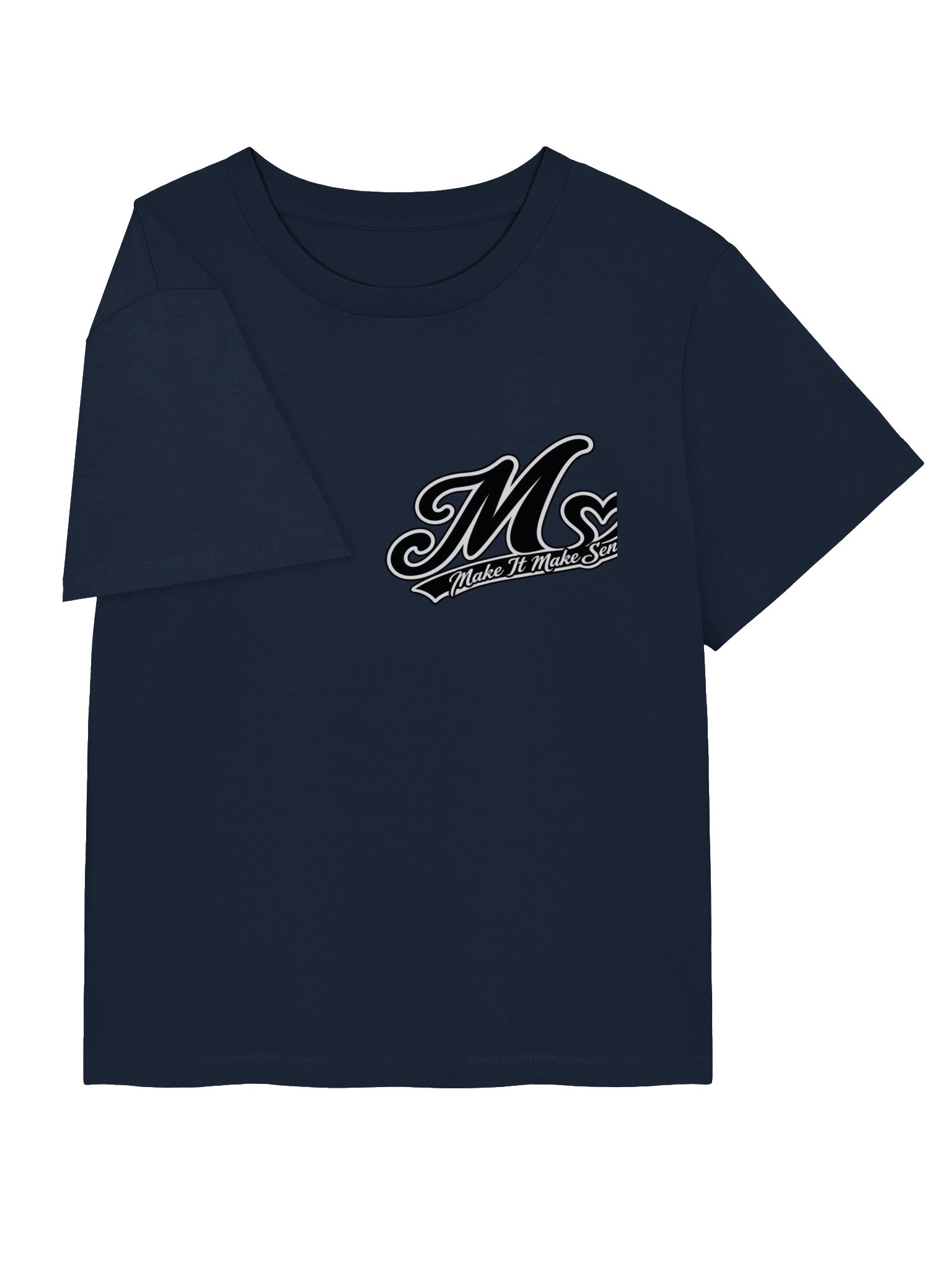 Make It Make Sense Women’s Black and White M Heart T-Shirt product image (11)