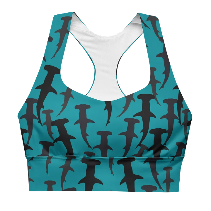 Hammerhead Sharks - Mid Ocean - Recycled Polyester - Longline Sports Bra product image (1)