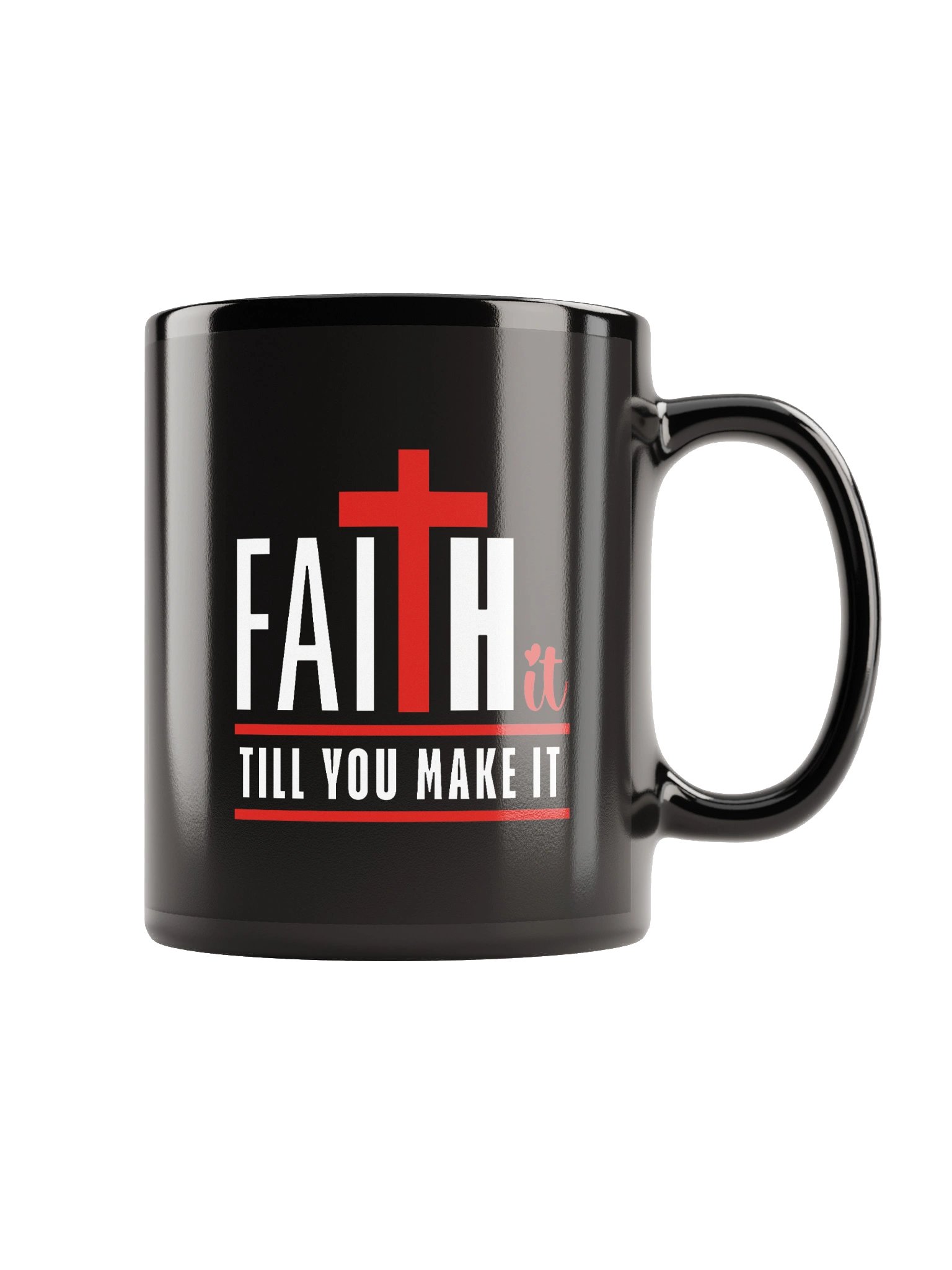 Faith It ’Til You Make It Christian Mug | Inspirational Coffee Mug for Women | Faith-Based Morning Motivation Cup product image (3)