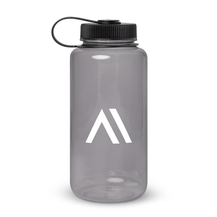 Wide Mouth Plastic Water Bottle - Charcoal product image (1)