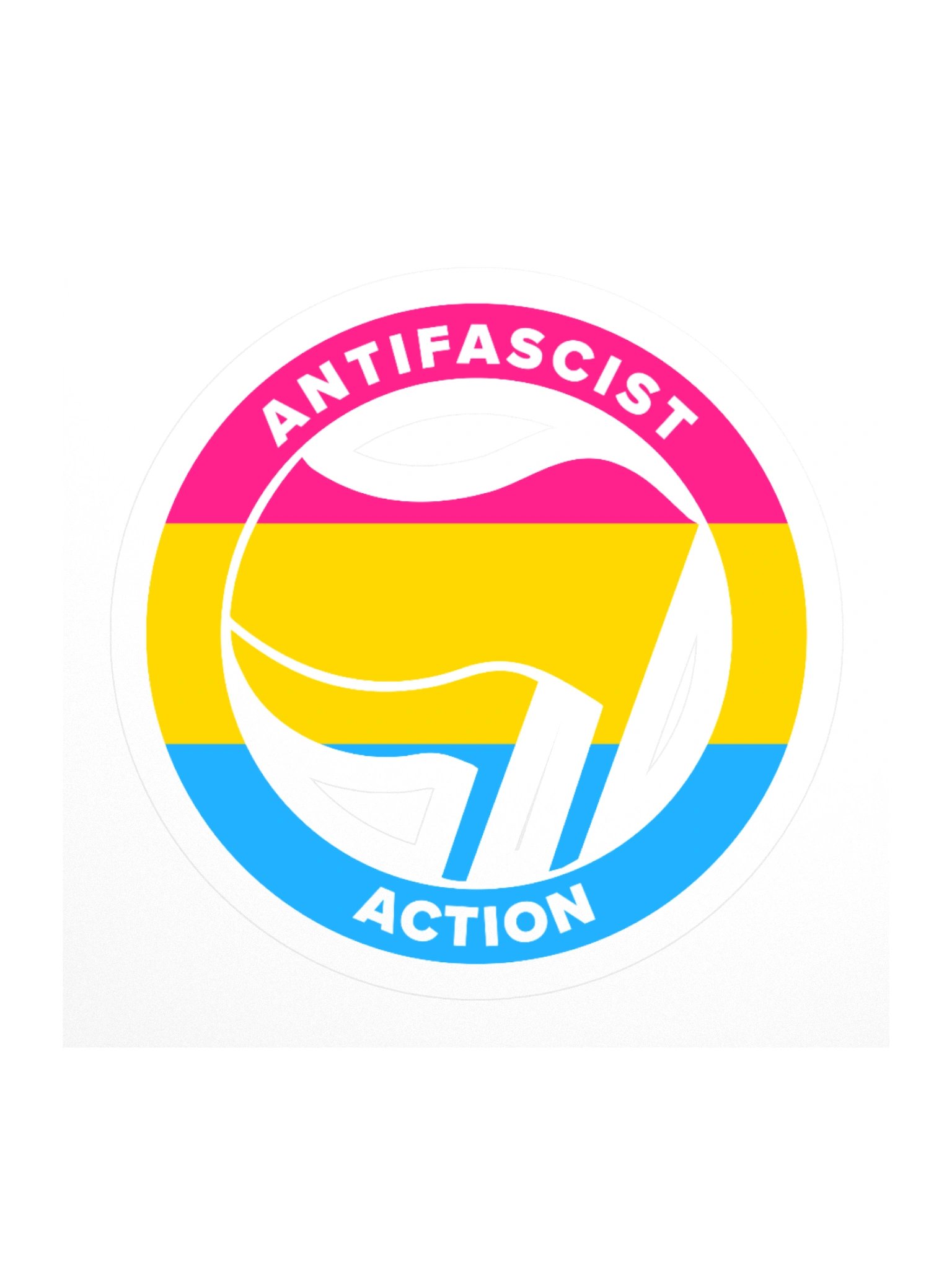 Antifa / Pansexual Pride Kiss Cut Sticker product image (1)