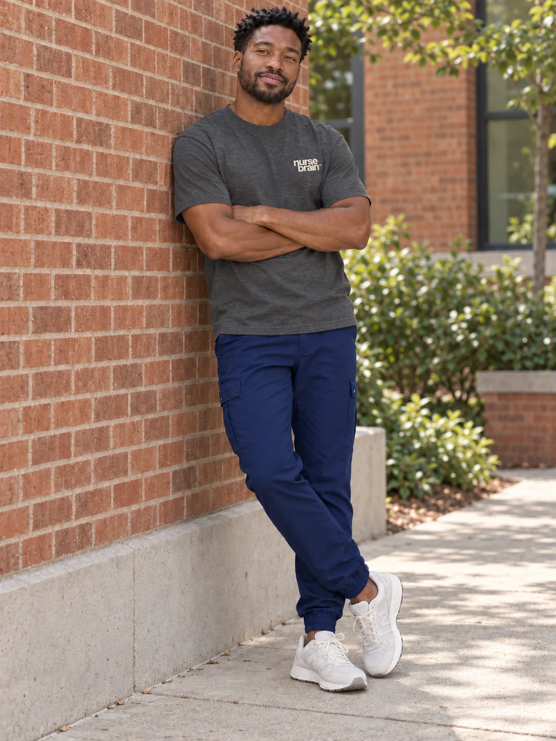 NurseBrain® Stacked Tee, Dark Grey Heather product image (3)